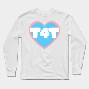 T4T - Heart - Blue - Valentines Trans Pride Long Sleeve T-Shirt